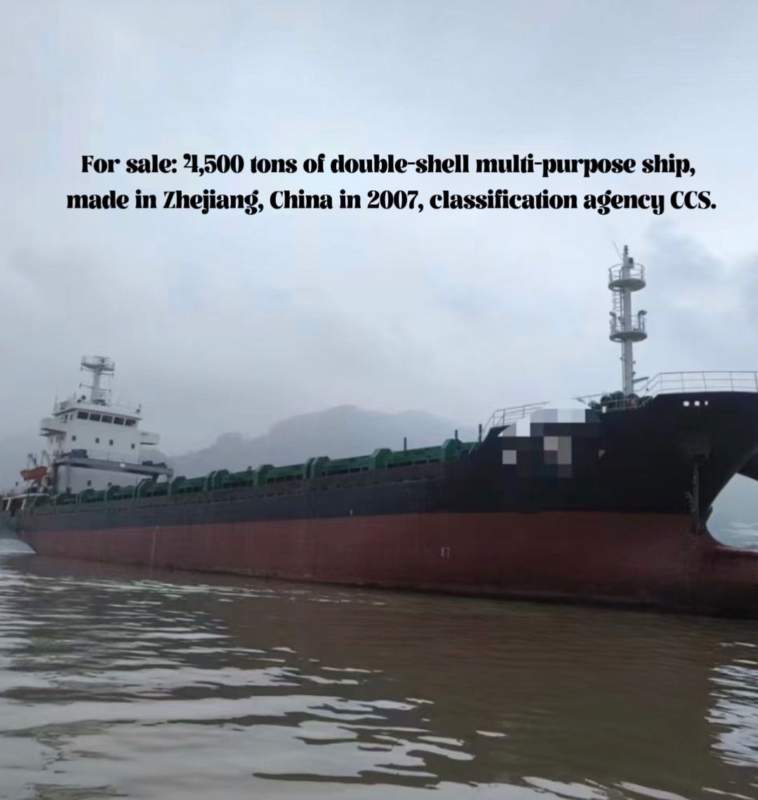 For sale: 4,500 tons of double-shell multi-purpose ship, made in Zhejiang, China-2.jpg