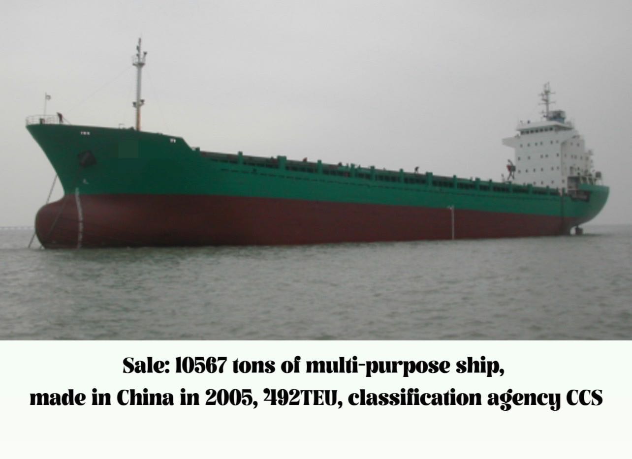 Sale: 10567 tons of multi-purpose ship, made in China in 2005, 492TEU, classific-2.jpg