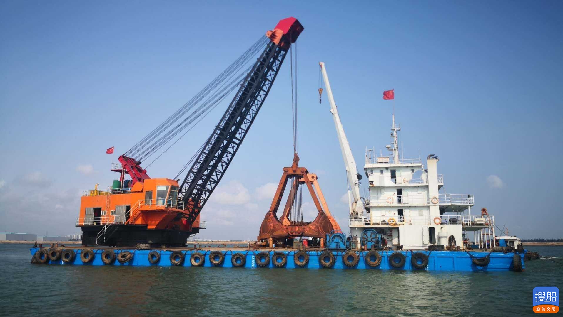 出售18方抓斗式挖泥船及1200方开体驳 福建 宁德市-4.jpg