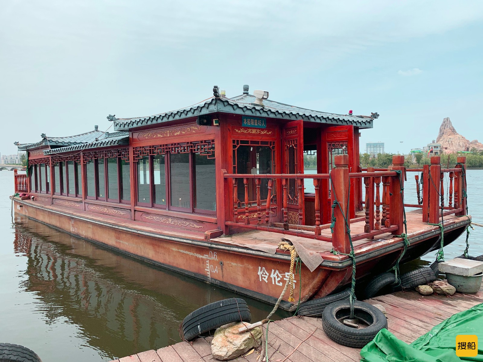 木船出售  旅游观光船 实木景观船 YAMAHA发动机-2.jpg