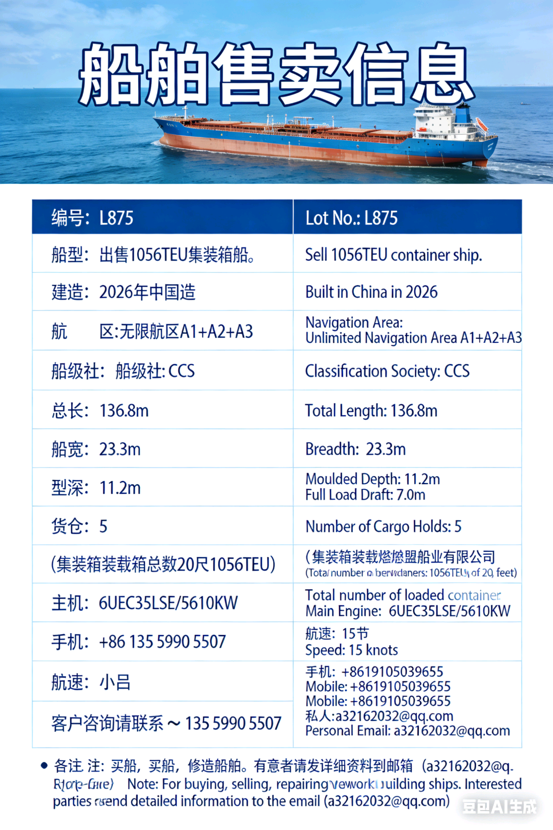 出售1056TEU集装箱船Sell 1056TEU container ship 福建 福州市-2.png